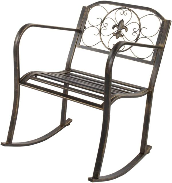 Vintage Metal Rocking Chair, Weather Resistant