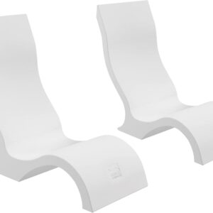 Ledge Lounger Signature Pool Chair, Set of 2, White