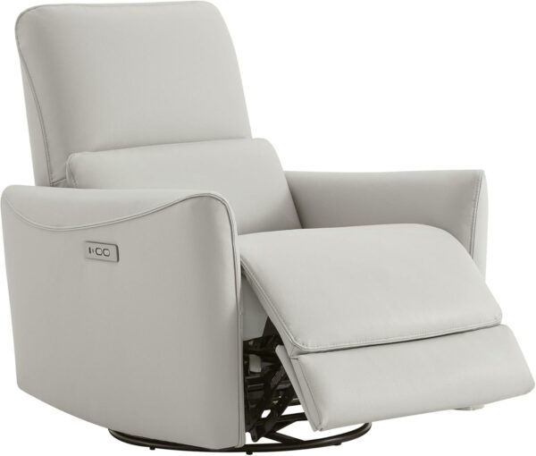 CHITA Power Recliner Swivel Glider, Faux Leather, Cream