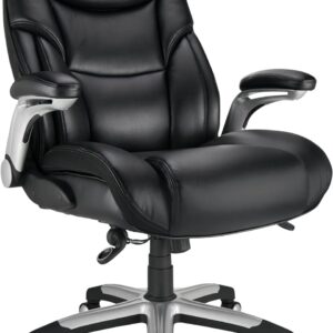 Realspace Torval Big & Tall Leather Office Chair, Black