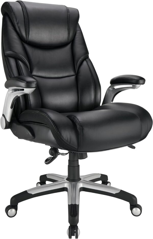 Realspace Torval Big & Tall Leather Office Chair, Black