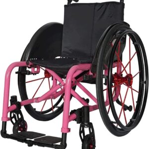 Lightweight Folding Sports Wheelchair - Pink, 36-42cm Seat