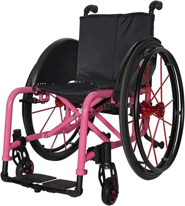 Lightweight Folding Sports Wheelchair - Pink, 36-42cm Seat