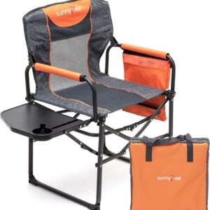 SUNNYFEEL Camping Directors Chair - Heavy Duty with Side Table