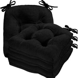 Cozyide Dining Chair Cushions, 17x17", Black, 4-Pack