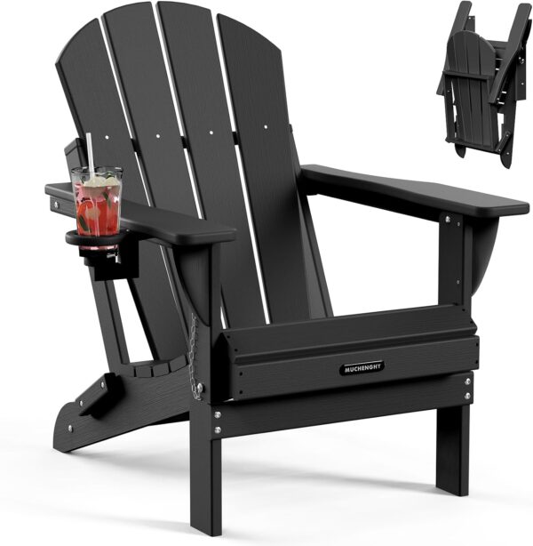 MUCHENGHY Folding Adirondack Chair, Lake Blue