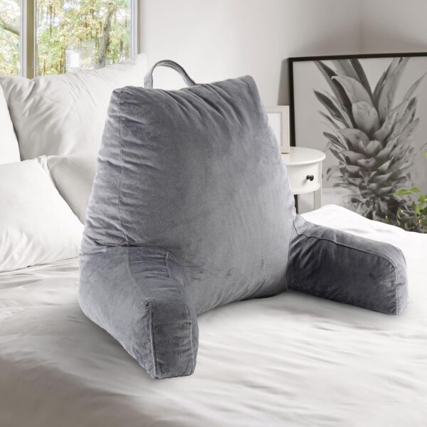 Cheer Collection Reading Pillow, Large, Gray