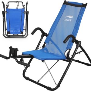 Leikefitness Ab Exercise Chair, Foldable, Blue