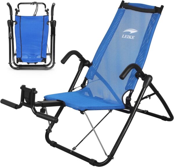 Leikefitness Ab Exercise Chair, Foldable, Blue