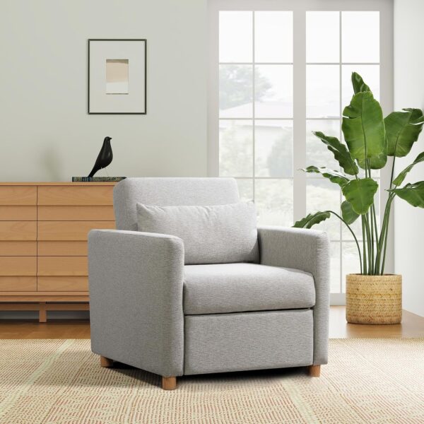 Serta Corwin Convertible Chair, Light Grey