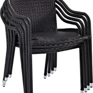 Crosley Palm Harbor Wicker Outdoor Chairs, Set of 4, Brown