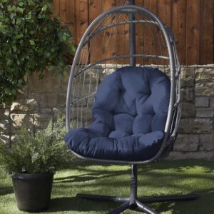 Sorra Home Sunbrella Egg Chair Cushion, Canvas Navy
